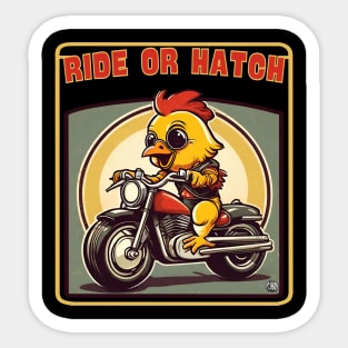 Chicken riding motrocycle Sticker